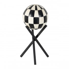 Statua Decorativa Bianco Nero Resina Ferro 12 x 12 x 21 cm