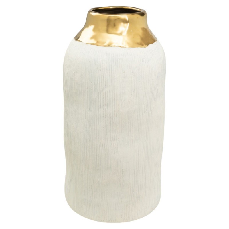Vaso Romimex Bianco Dorato Porcellana 17 x 31 x 17 cm