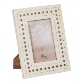 Cornice Portafoto Crema Dorato Resina Rame 10 x 15 cm 17 x 1,5 x 22 cm