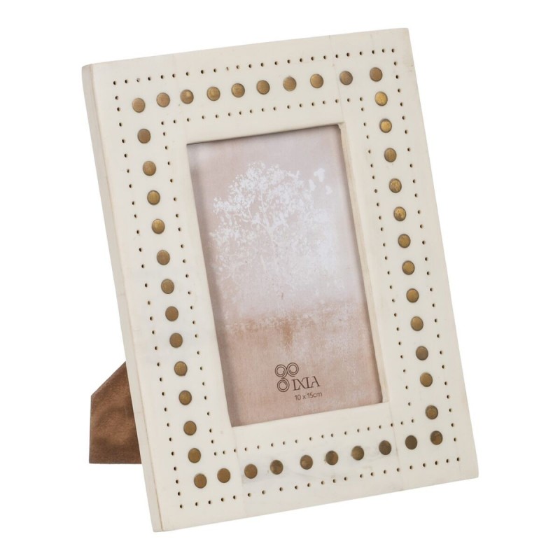 Cornice Portafoto Crema Dorato Resina Rame 10 x 15 cm 17 x 1,5 x 22 cm