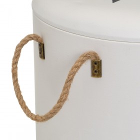 Sgabello con portaoggetti Bianco Nero Viola 40 x 40 x 42 cm