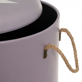Sgabello con portaoggetti Bianco Nero Viola 40 x 40 x 42 cm