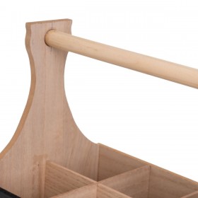 Cestino HEARTS Bianco Nero Naturale Legno Canna Legno MDF 25 x 17 x 28 cm