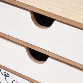 Scatola-Portagioie ONE LINE Bianco Nero Naturale Legno MDF 36 x 11 x 23 cm