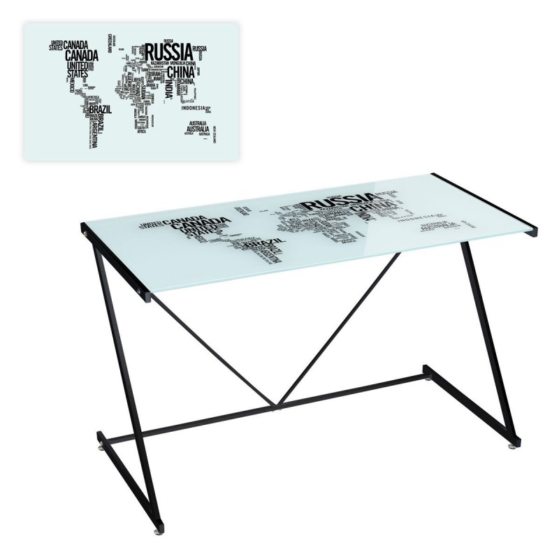 Tavolo aggiuntivo COUNTRIES WORLD Bianco Nero opaco 120 x 60 x 75 cm