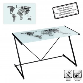 Tavolo aggiuntivo COUNTRIES WORLD Bianco Nero opaco 120 x 60 x 75 cm