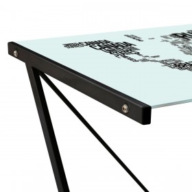 Tavolo aggiuntivo COUNTRIES WORLD Bianco Nero opaco 120 x 60 x 75 cm