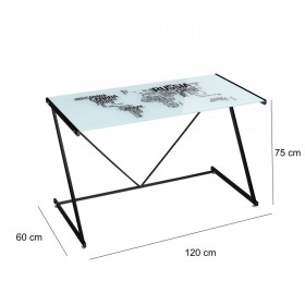 Tavolo aggiuntivo COUNTRIES WORLD Bianco Nero opaco 120 x 60 x 75 cm