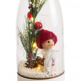 Decorazione Natalizia Multicolore Bottiglia Bambola 8,3 x 8,3 x 28,5 cm