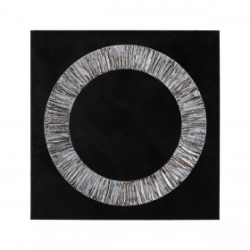 Quadro Nero Grigio Astratto 100 x 3 x 100 cm