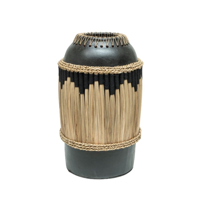 Vaso Romimex Nero Naturale Ceramica Fibra naturale 27 x 40 x 27 cm