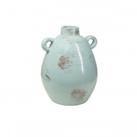 Vaso Romimex Azzurro Terracotta 25 x 35 x 25 cm Con manici