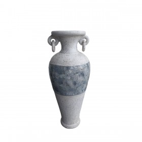Vaso da pavimento Romimex Bianco Grigio Terracotta 32 x 80 x 32 cm Con manici