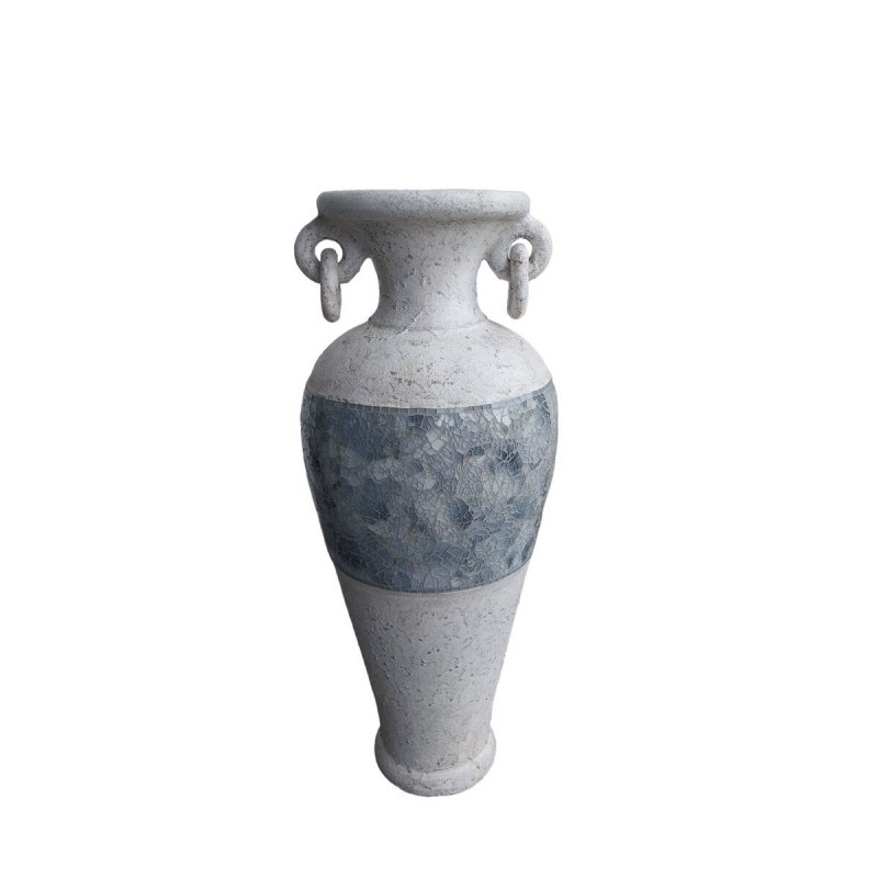 Vaso da pavimento Romimex Bianco Grigio Terracotta 32 x 80 x 32 cm Con manici