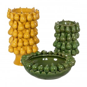 Vaso Giallo Ceramica 23,5 x 23,5 x 40 cm