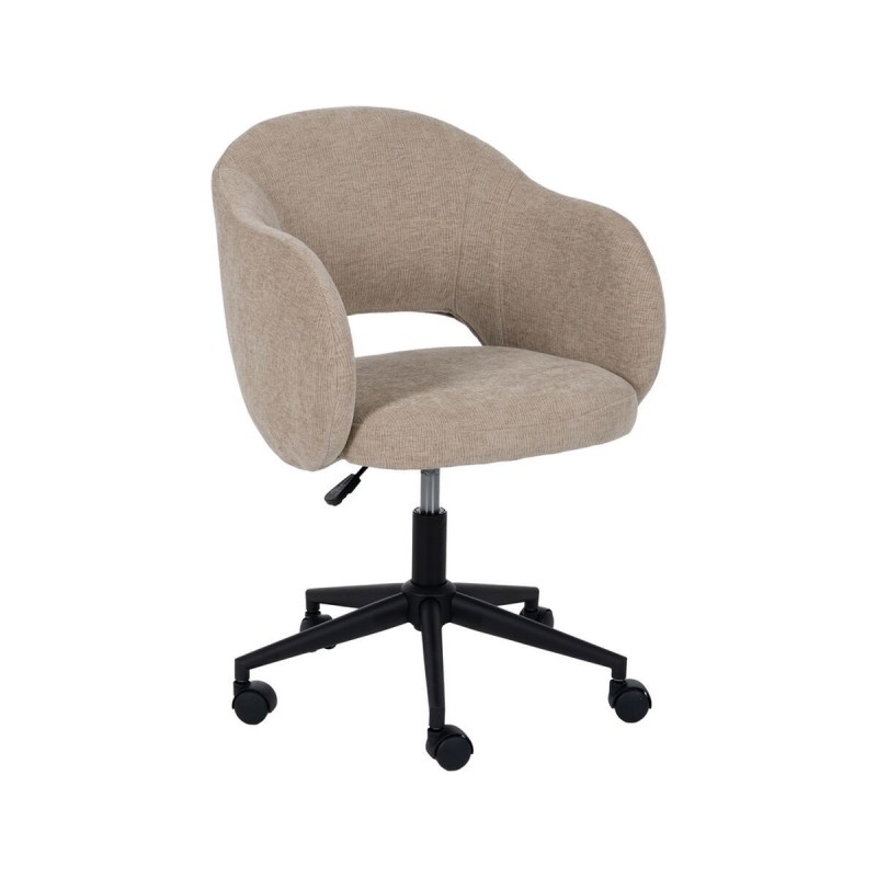 Sedia da Ufficio Nero Beige 56 x 56 x 85 cm