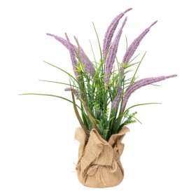 Pianta Decorativa Romimex Stoffa Plastica Lavanda 15 x 42 x 15 cm