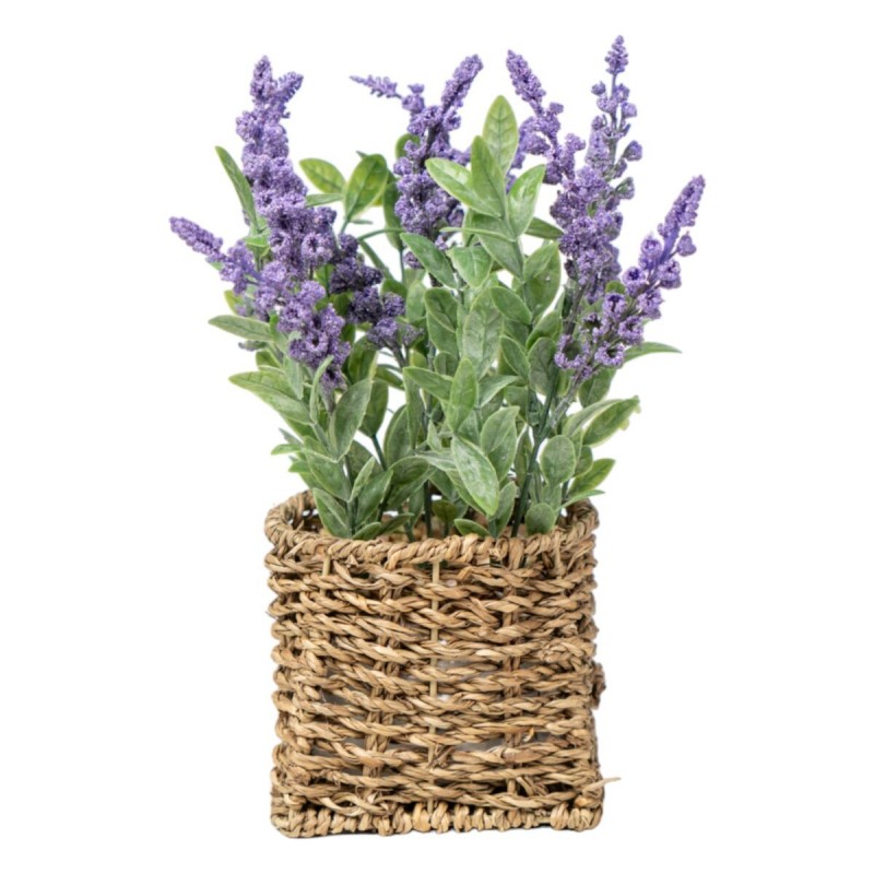 Pianta Decorativa Romimex Plastica Fibra Lavanda 15 x 28 x 15 cm