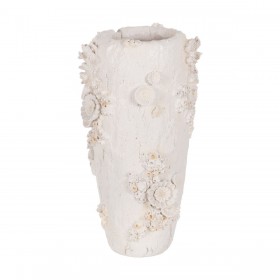 Vaso Bianco Poliresina 25 x 25 x 47,5 cm