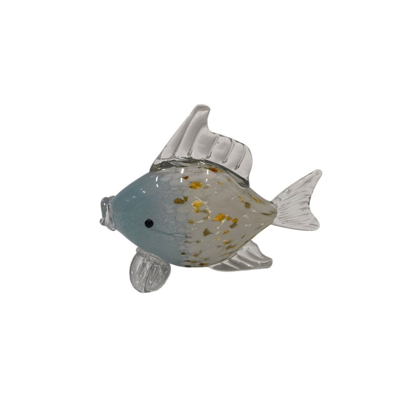 Statua Decorativa Romimex Azzurro Vetro Pesce 25 x 10 x 20 cm