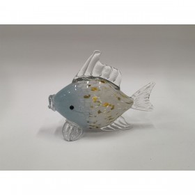 Statua Decorativa Romimex Azzurro Vetro Pesce 25 x 10 x 20 cm
