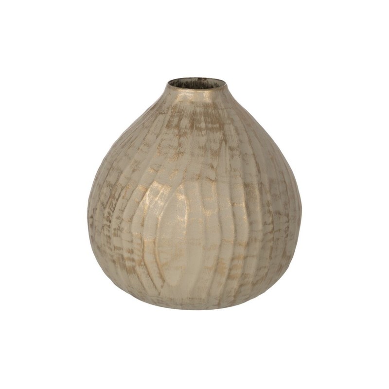 Vaso Beige Dorato Ferro 25 x 25 x 25 cm
