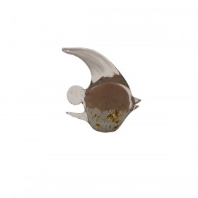 Statua Decorativa Romimex Rosa Vetro Pesce 15 x 10 x 15 cm
