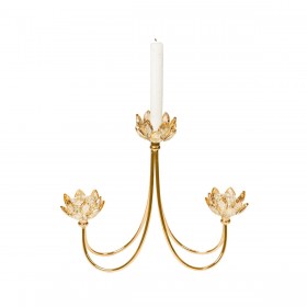 Candelabro Romimex Dorato Metallo Vetro 31 x 26 x 6 cm