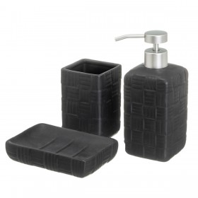 Set da Bagno Nero Ceramica 14 x 10 x 20 cm