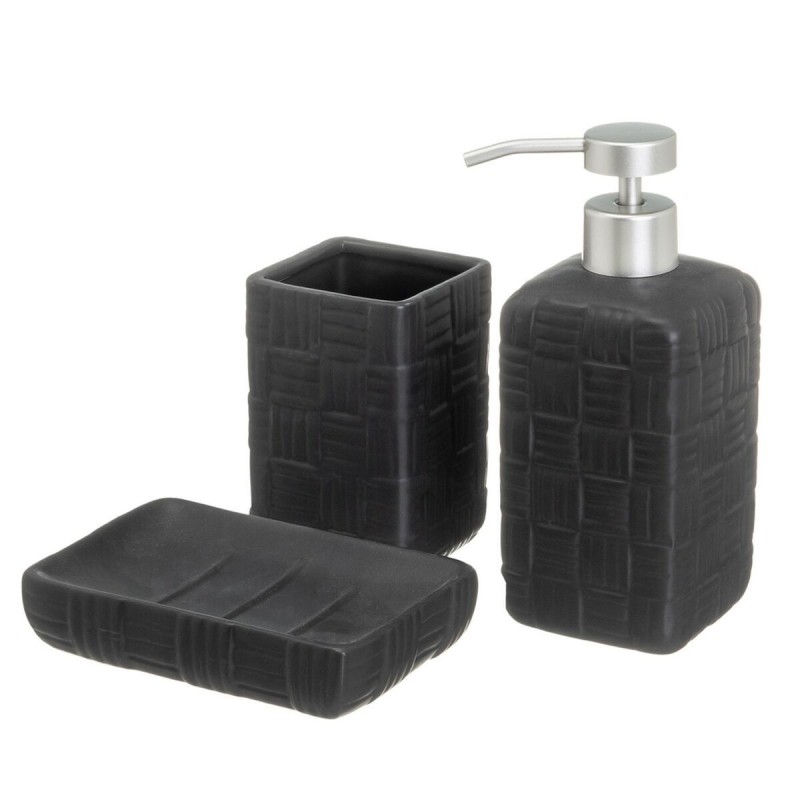 Set da Bagno Nero Ceramica 14 x 10 x 20 cm
