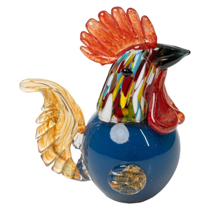 Statua Decorativa Romimex Vetro Gallo 12 x 16 x 10 cm