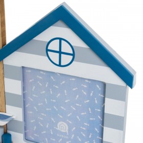 Cornice Portafoto Azzurro Bianco Naturale Cristallo Legno MDF