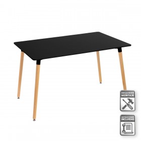 Tavolo Nero Naturale 120 x 80 x 75 cm