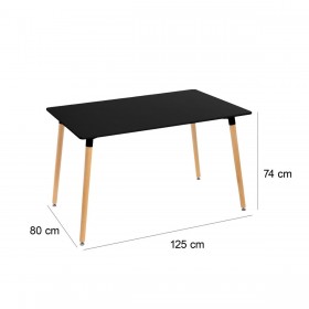 Tavolo Nero Naturale 120 x 80 x 75 cm