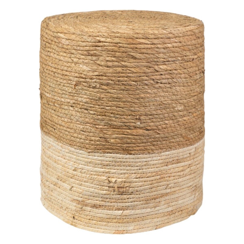 Sgabello Romimex Bianco Naturale Fibra naturale 33 x 39 x 33 cm