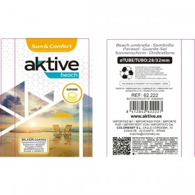 Ombrellone Aktive Multicolore Acciaio 220 x 215 x 220 cm (6 Unità)