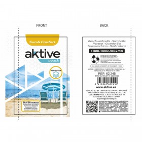 Ombrellone Aktive Corallo Alluminio Acciaio 220 x 208 x 220 cm (6 Unità)