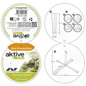 Base per Ombrellone Aktive Bianco Plastica Spugna EPS 85 x 31 x 85 cm (4 Unità)