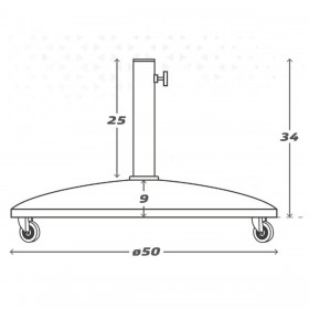 Base per Ombrellone Aktive 50 x 34 x 50 cm Cemento Acciaio