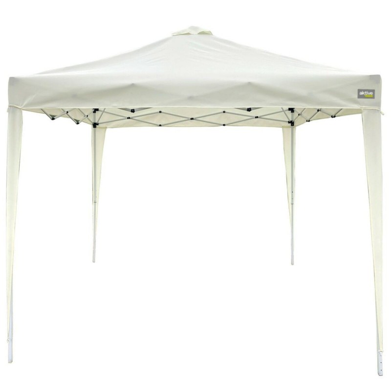 Gazebo Aktive 300 x 250 x 300 cm Stoffa Acciaio Bianco