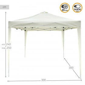 Gazebo Aktive 300 x 250 x 300 cm Stoffa Acciaio Bianco