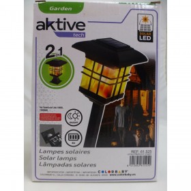 Set di picchetti solari da giardino Aktive Plastica 13,5 x 46 x 13,5 cm (4 Unità)