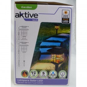 Set di picchetti solari da giardino Aktive Plastica 13,5 x 46 x 13,5 cm (4 Unità)