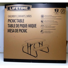 Tavolo per Bambini Lifetime Crema Pieghevole Picnic 82,5 x 53,5 x 90 cm Acciaio Plastica