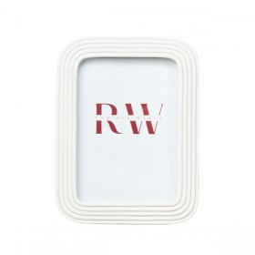 Cornice Portafoto Romimex Bianco Resina 13 x 18 x 2 cm