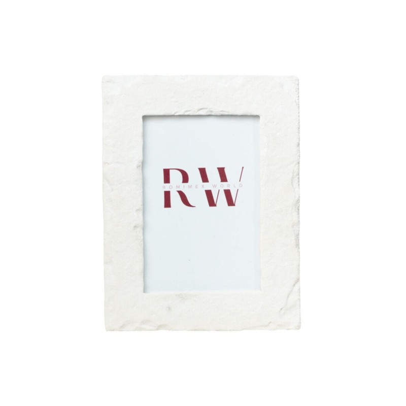 Cornice Portafoto Romimex Bianco Resina 10 x 15 x 2 cm