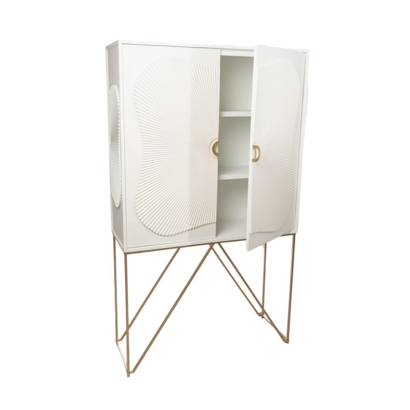 Armadio Romimex Bianco Dorato Metallo Legno MDF 100 x 170 x 35 cm