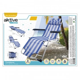 Lettino reclinabile Aktive A strisce 153 x 33 x 47 cm