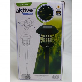 Set di picchetti solari da giardino Aktive 2 Pezzi Acciaio inossidabile Plastica 13 x 55 x 13 cm (4 Unità)