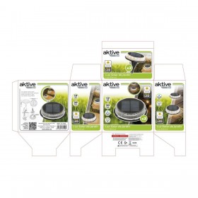 Set di picchetti solari da giardino Aktive 2 Pezzi Plastica 12 x 13,5 x 12 cm (6 Unità)